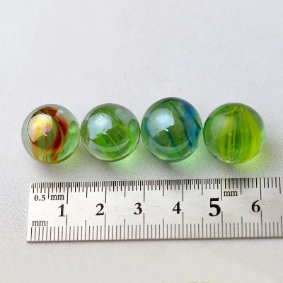 画像3: 【限定商品】ガラス球　リーフミックス緑パール　直径約１６ｍｍ 約100個入