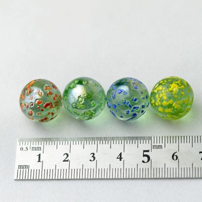 画像2: 【限定商品】ガラス球　水玉マーブル緑ミックス　直径約１６ｍｍ 約100個入