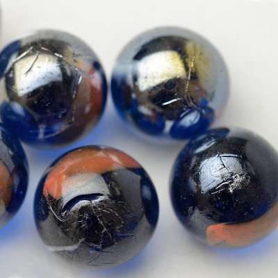 画像2: 【限定商品】ガラス球　黒に見える濃い青メノウ調　直径約１６ｍｍ 約100個入